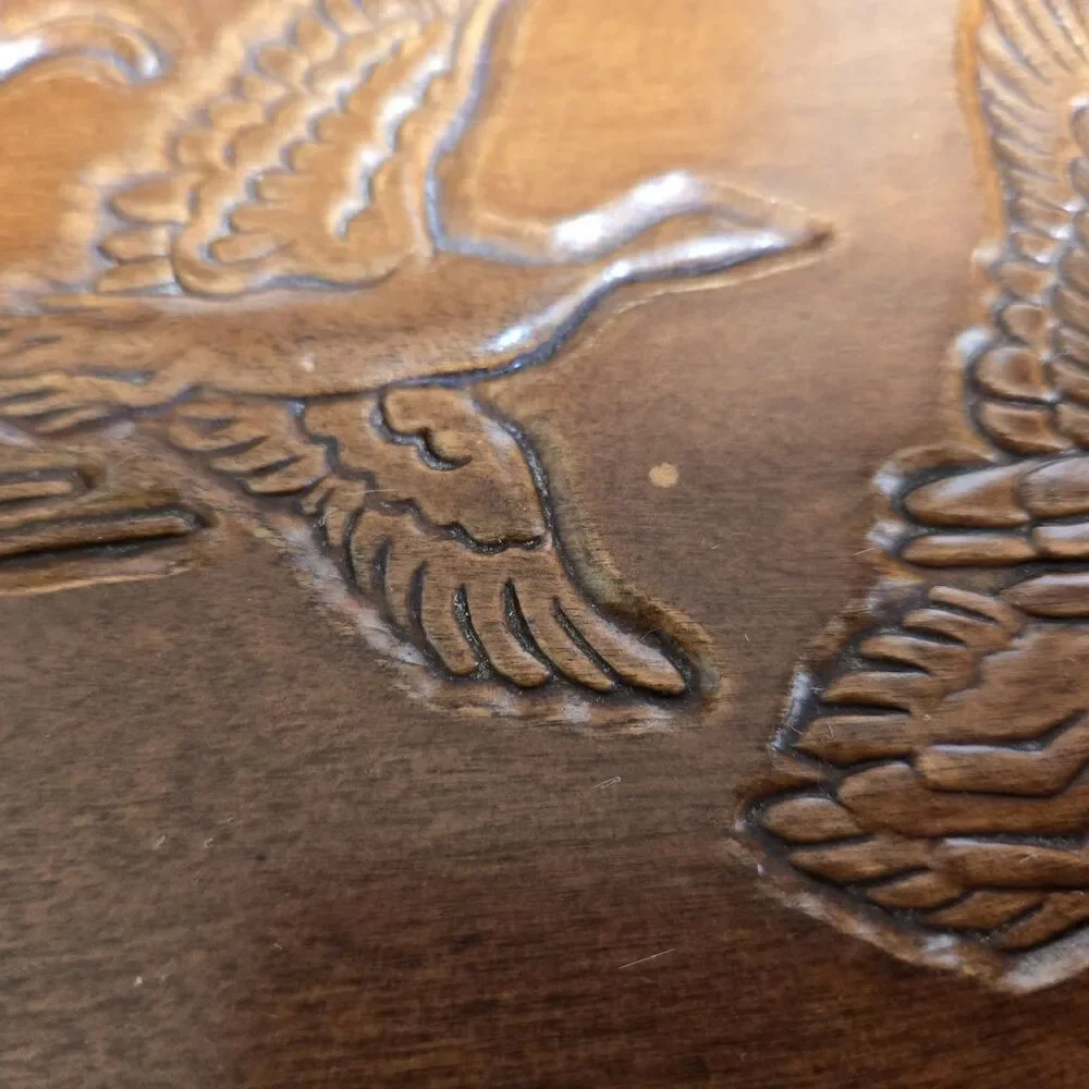 Vintage Rosalco The Commodore Bird Duck Carved Wooden Wood Jewelry Box